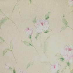 Papel de parede, floral, rosa com fundo bege